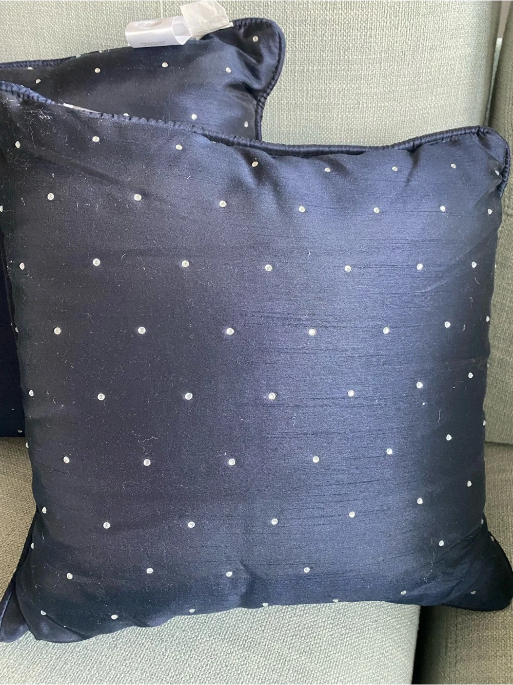 Croscill Navy Blue w/ jewels Throw Pillows - Set of 2. NEW